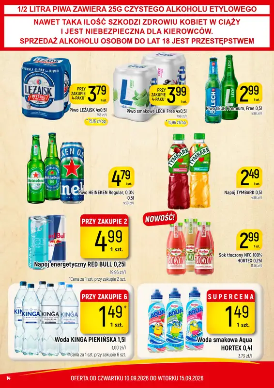 Delikatesy Piotruś Pan - gazetka promocyjna Gazetka od czwartku 10.09 do wtorku 15.09 - strona 14