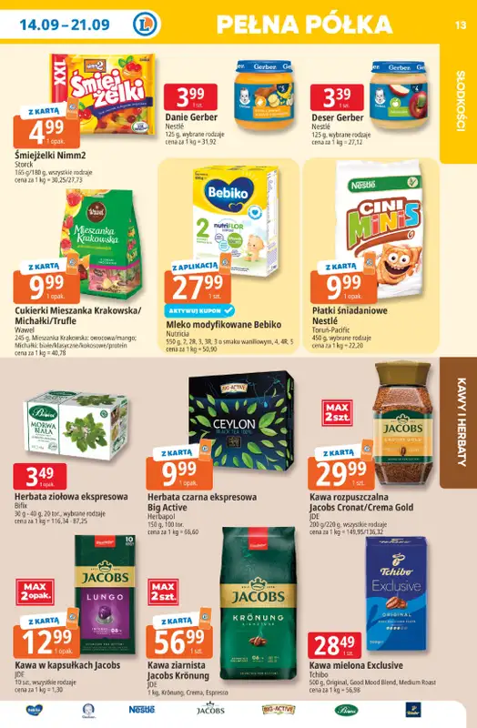 Leclerc - gazetka promocyjna Oferta E.Leclerc | Tanio to tu! od poniedziałku 14.09 do poniedziałku 21.09 - strona 13
