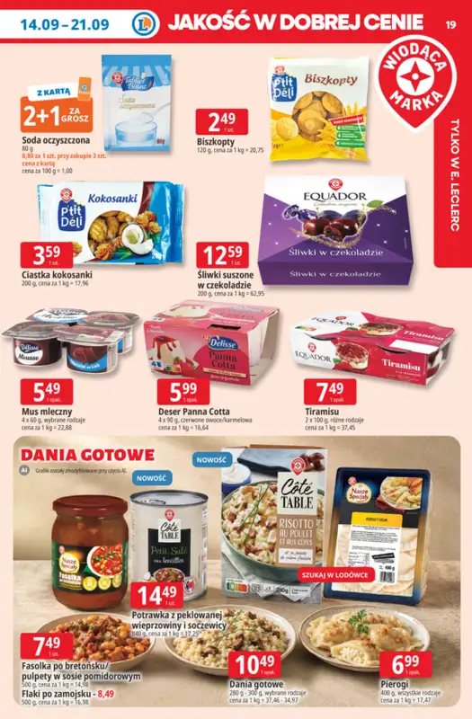 Leclerc - gazetka promocyjna Oferta E.Leclerc | Tanio to tu! od poniedziałku 14.09 do poniedziałku 21.09 - strona 19