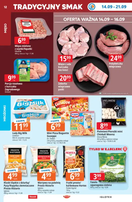Leclerc - gazetka promocyjna Oferta E.Leclerc | Tanio to tu! od poniedziałku 14.09 do poniedziałku 21.09 - strona 12