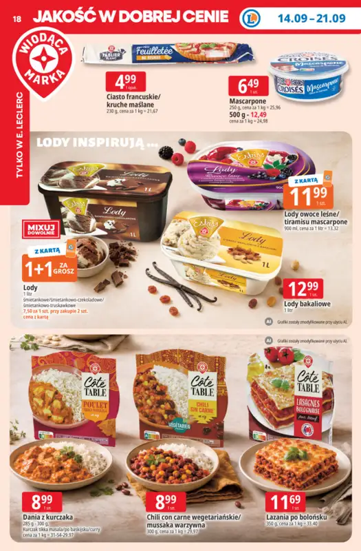 Leclerc - gazetka promocyjna Oferta E.Leclerc | Tanio to tu! od poniedziałku 14.09 do poniedziałku 21.09 - strona 18