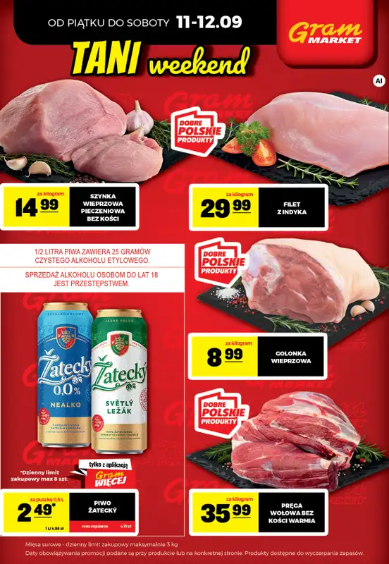 Gram Market - gazetka promocyjna Cały tydzień niskie ceny od piątku 11.09 do środy 16.09 - strona 2