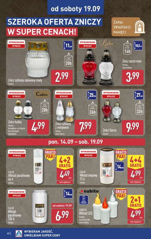 Aldi - gazetka promocyjna Pełny katalog! od poniedziałku 14.09 do soboty 19.09 - strona 40
