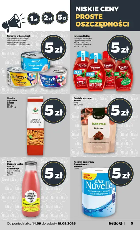 Netto - gazetka promocyjna Gazetka spożywcza od poniedziałku 14.09 do soboty 19.09 - strona 5