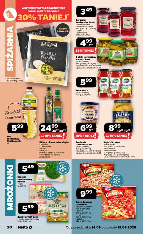 Netto - gazetka promocyjna Gazetka spożywcza od poniedziałku 14.09 do soboty 19.09 - strona 20