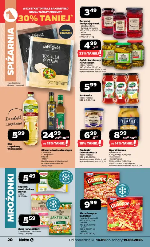 Netto - gazetka promocyjna Gazetka spożywcza od poniedziałku 14.09 do soboty 19.09 - strona 20