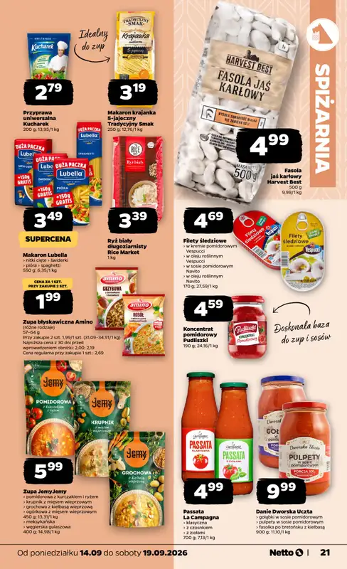 Netto - gazetka promocyjna Gazetka spożywcza od poniedziałku 14.09 do soboty 19.09 - strona 21
