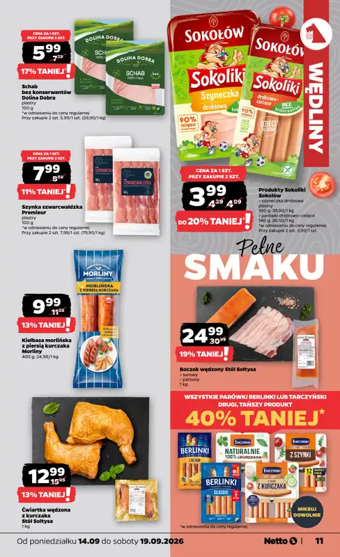 Netto - gazetka promocyjna Gazetka spożywcza od poniedziałku 14.09 do soboty 19.09 - strona 11