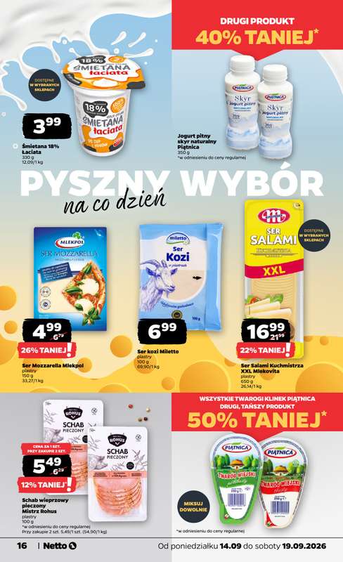 Netto - gazetka promocyjna Gazetka spożywcza od poniedziałku 14.09 do soboty 19.09 - strona 16
