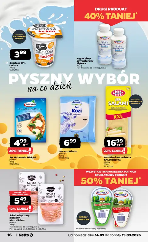 Netto - gazetka promocyjna Gazetka spożywcza od poniedziałku 14.09 do soboty 19.09 - strona 16