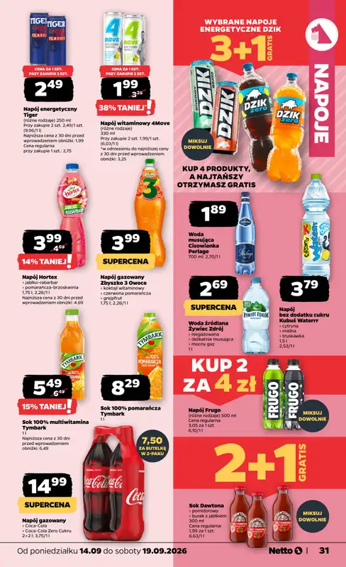 Netto - gazetka promocyjna Gazetka spożywcza od poniedziałku 14.09 do soboty 19.09 - strona 31