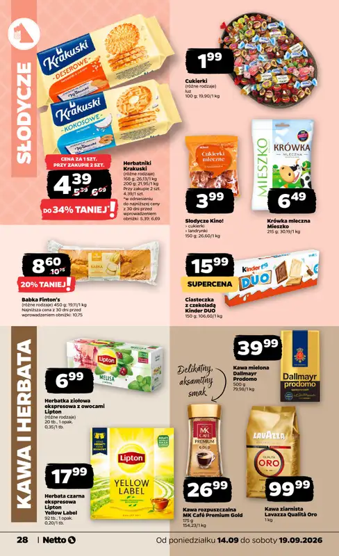Netto - gazetka promocyjna Gazetka spożywcza od poniedziałku 14.09 do soboty 19.09 - strona 28