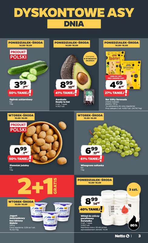 Netto - gazetka promocyjna Gazetka spożywcza od poniedziałku 14.09 do soboty 19.09 - strona 3