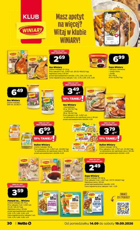 Netto - gazetka promocyjna Gazetka spożywcza od poniedziałku 14.09 do soboty 19.09 - strona 30