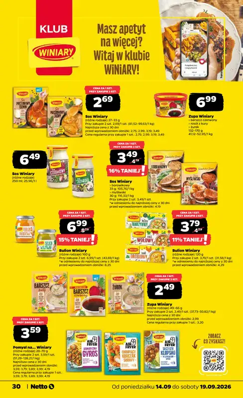 Netto - gazetka promocyjna Gazetka spożywcza od poniedziałku 14.09 do soboty 19.09 - strona 30