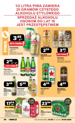 Netto - gazetka promocyjna Gazetka spożywcza od poniedziałku 14.09 do soboty 19.09 - strona 34