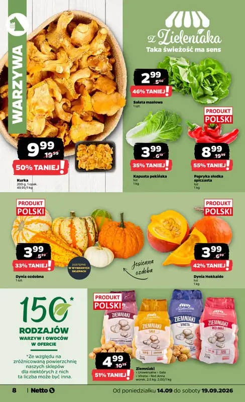 Netto - gazetka promocyjna Gazetka spożywcza od poniedziałku 14.09 do soboty 19.09 - strona 8