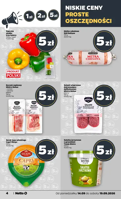 Netto - gazetka promocyjna Gazetka spożywcza od poniedziałku 14.09 do soboty 19.09 - strona 4