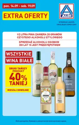 Aldi - gazetka promocyjna Białe wina w ALDI! od poniedziałku 14.09 do soboty 19.09