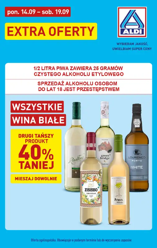 Aldi - gazetka promocyjna Białe wina w ALDI!  