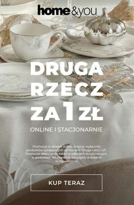 home&you - gazetka promocyjna Druga rzecz za 1 zł! od czwartku 10.09 do wtorku 15.09