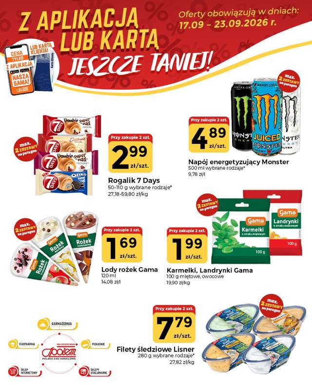 Społem Częstochowa - gazetka promocyjna Plakaty promocyjne od czwartku 17.09 do środy 23.09