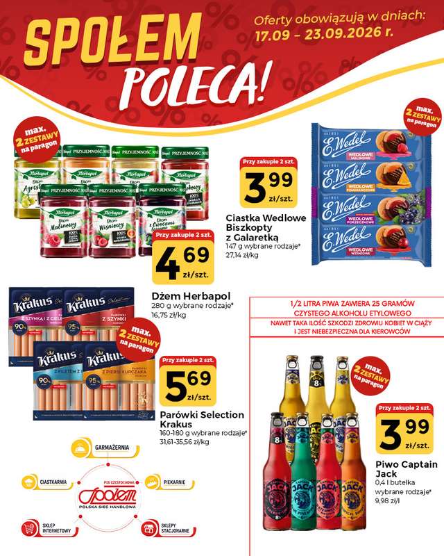 Społem Częstochowa - gazetka promocyjna Plakaty promocyjne od czwartku 17.09 do środy 23.09 - strona 3