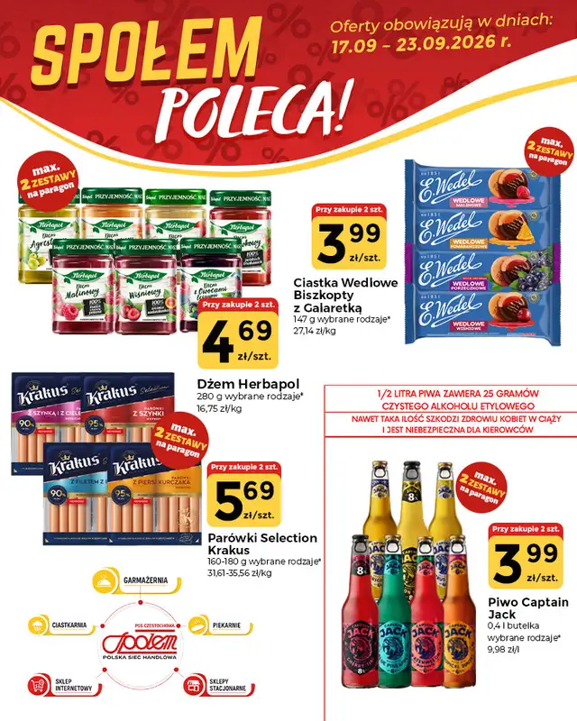 Społem Częstochowa - gazetka promocyjna Plakaty promocyjne od czwartku 17.09 do środy 23.09 - strona 3