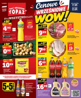 TOPAZ - gazetka promocyjna Gazetka od czwartku 17.09 do środy 23.09