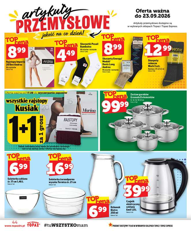 TOPAZ - gazetka promocyjna Gazetka od czwartku 17.09 do środy 23.09 - strona 44