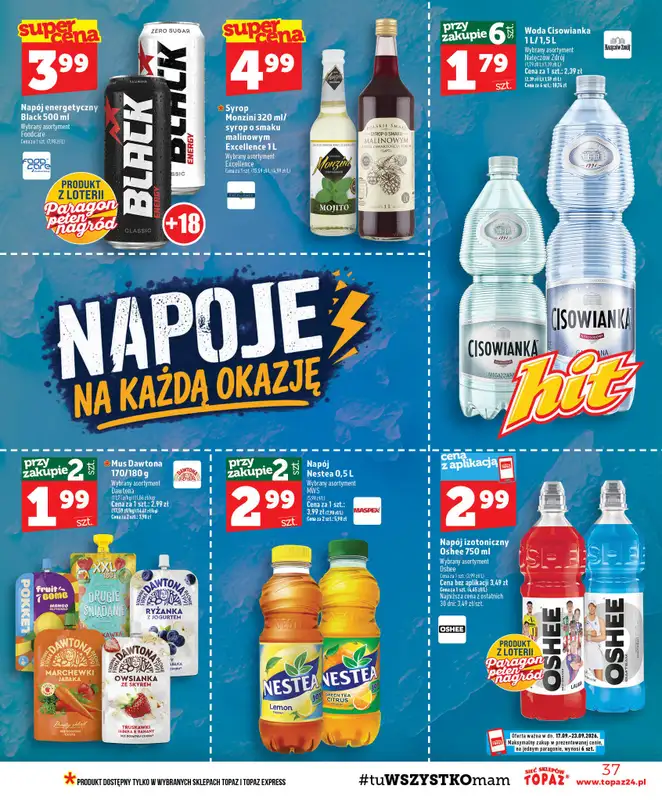 TOPAZ - gazetka promocyjna Gazetka od czwartku 17.09 do środy 23.09 - strona 37
