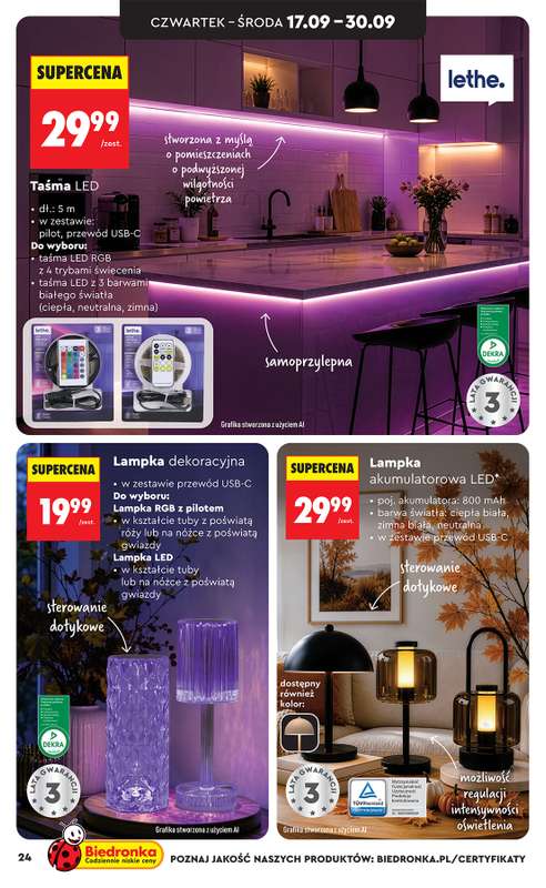 Biedronka - gazetka promocyjna Hity i inspiracje, od 12.09 od soboty 12.09 do środy 30.09 - strona 24