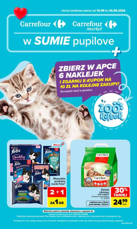 Carrefour - gazetka promocyjna Gazetka Pupilove od poniedziałku 14.09 do soboty 26.09