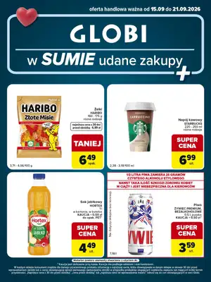 Globi - gazetka promocyjna Gazetka Globi od wtorku 15.09 do poniedziałku 21.09