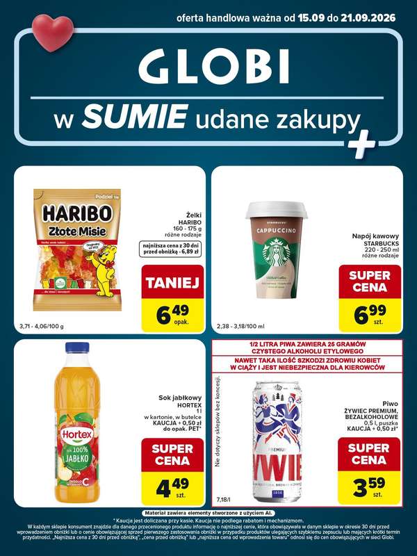 Globi - gazetka promocyjna Gazetka Globi od wtorku 15.09 do poniedziałku 21.09