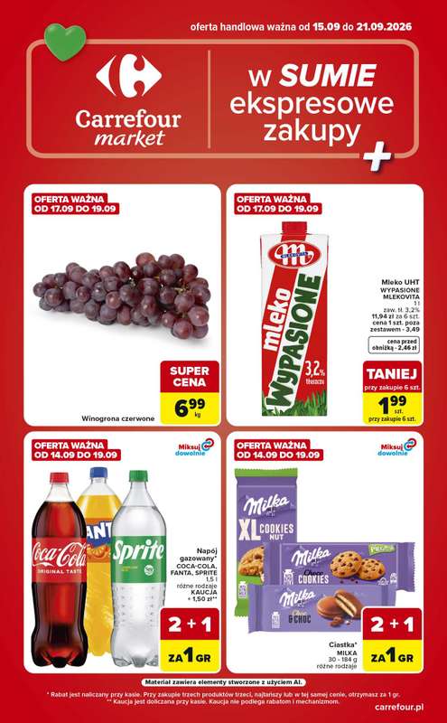Carrefour Market - gazetka promocyjna Gazetka Ekspresowe zakupy od wtorku 15.09 do poniedziałku 21.09