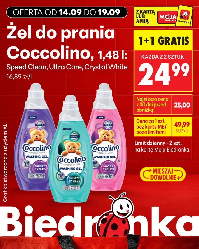 Biedronka - gazetka promocyjna Biedronkowe oszczędności od poniedziałku 14.09 do środy 16.09 - strona 17