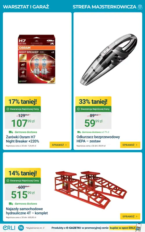ERLI - gazetka promocyjna Gazetka od poniedziałku 14.09 do niedzieli 20.09 - strona 14