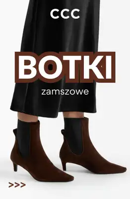 CCC - gazetka promocyjna ZAMSZOWE botki damskie w modnych kolorach od poniedziałku 14.09 