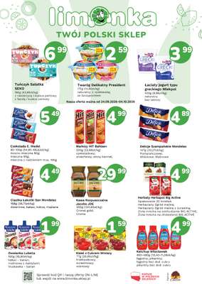 Limonka - gazetka promocyjna Plakaty promocyjne od czwartku 24.09 do niedzieli 04.10