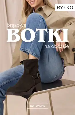 Ryłko - gazetka promocyjna BRĄZOWE botki na obcasie od poniedziałku 14.09 