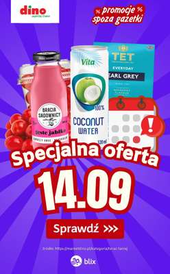 Dino - gazetka promocyjna Specjalna oferta na 14.09.2026 - promocje spoza gazetki od poniedziałku 14.09 do niedzieli 20.09