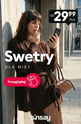Sinsay - gazetka promocyjna Swetry dla Niej - od 29,99 PLN od poniedziałku 14.09 