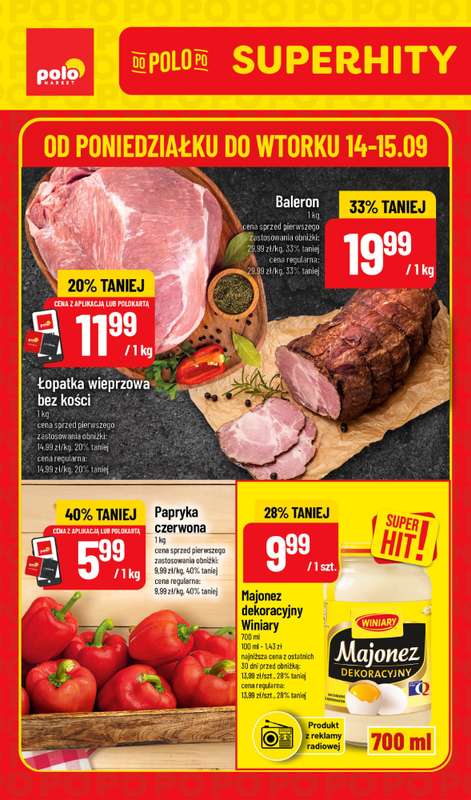 POLOmarket - gazetka promocyjna Super hity od poniedziałku 14.09 do wtorku 15.09