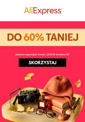 AliExpress - gazetka promocyjna Do -60% TANIEJ - kupony od poniedziałku 14.09 do niedzieli 20.09