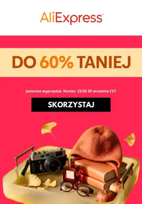 AliExpress - gazetka promocyjna Do -60% TANIEJ - kupony od poniedziałku 14.09 do niedzieli 20.09