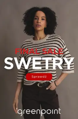 Greenpoint - gazetka promocyjna Swetry z wyprzedaży od poniedziałku 14.09 