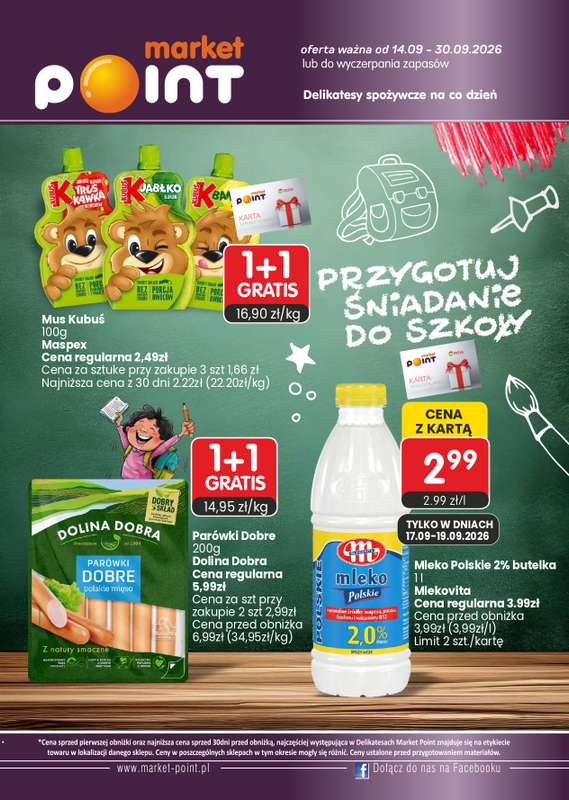 Market Point - gazetka promocyjna Gazetka od poniedziałku 14.09 do środy 30.09