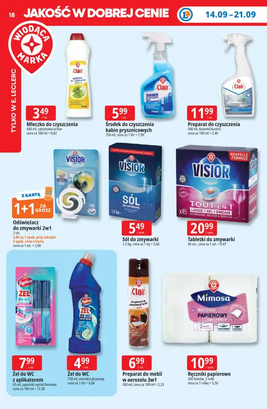 Leclerc - gazetka promocyjna Oferta E.Leclerc | Tanio to tu! od poniedziałku 14.09 do poniedziałku 21.09 - strona 18