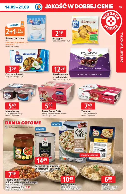 Leclerc - gazetka promocyjna Oferta E.Leclerc | Tanio to tu! od poniedziałku 14.09 do poniedziałku 21.09 - strona 15
